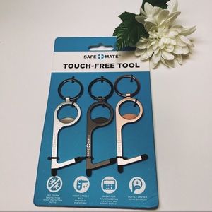 Safe Mate Touch Free Tool Key Holder Set of 3 Silver Black Rose NEW